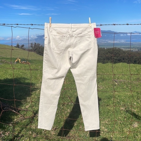 Nwt Isabela Maternity Cream Expandable Panels Jeans 12 - Picture 3 of 7